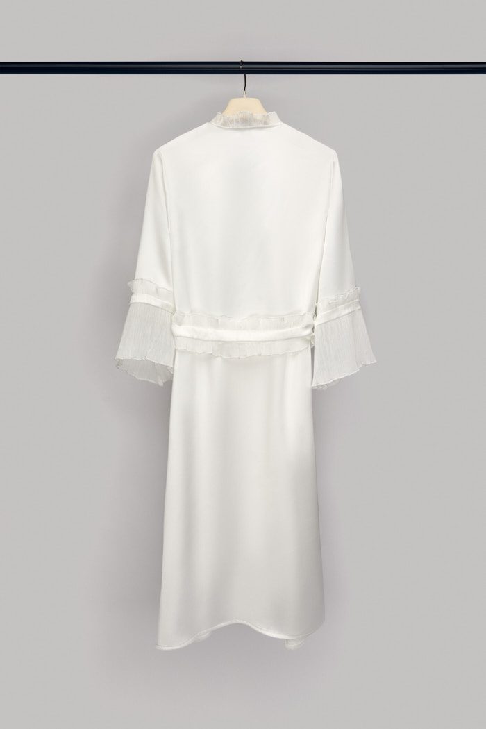 Marina white bridal robe – detail 6