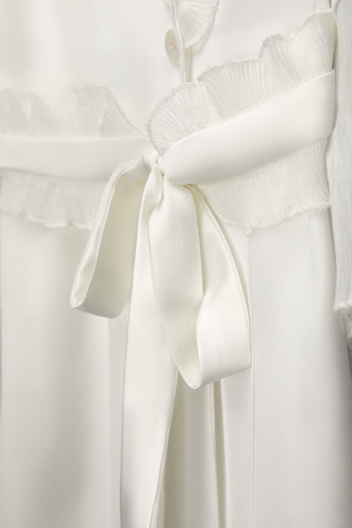 Marina white bridal robe – detail 7