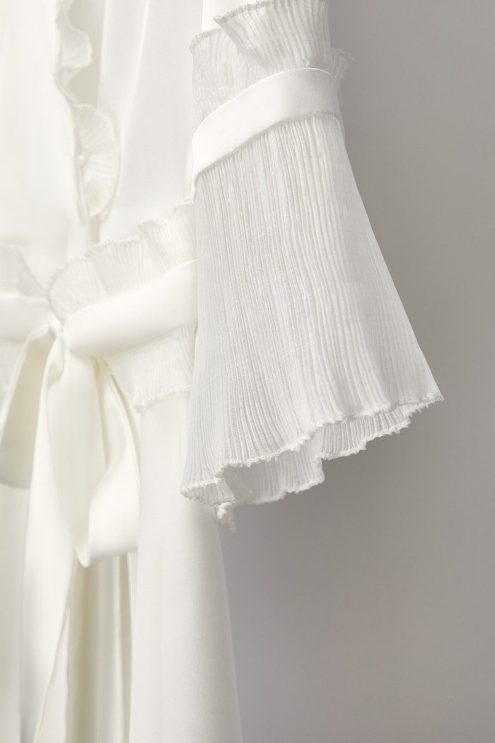 Marina white bridal robe – detail 8