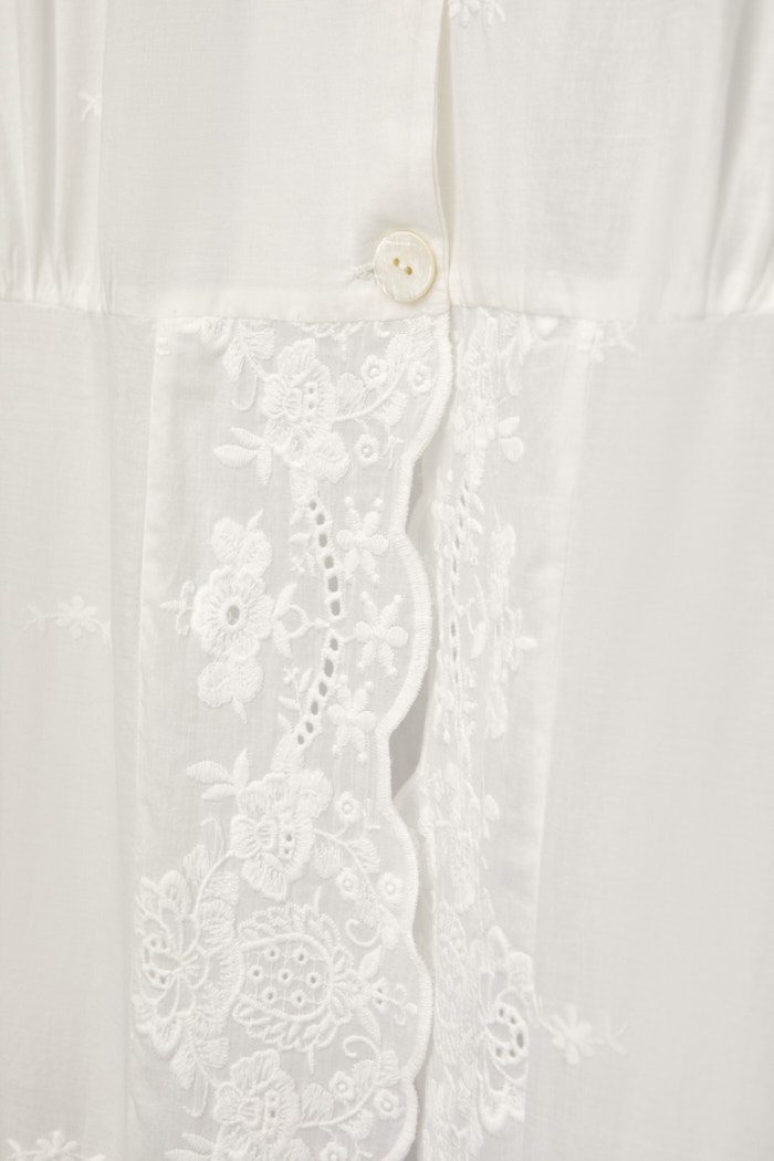 Laura cotton bridal robe showing its full length and details