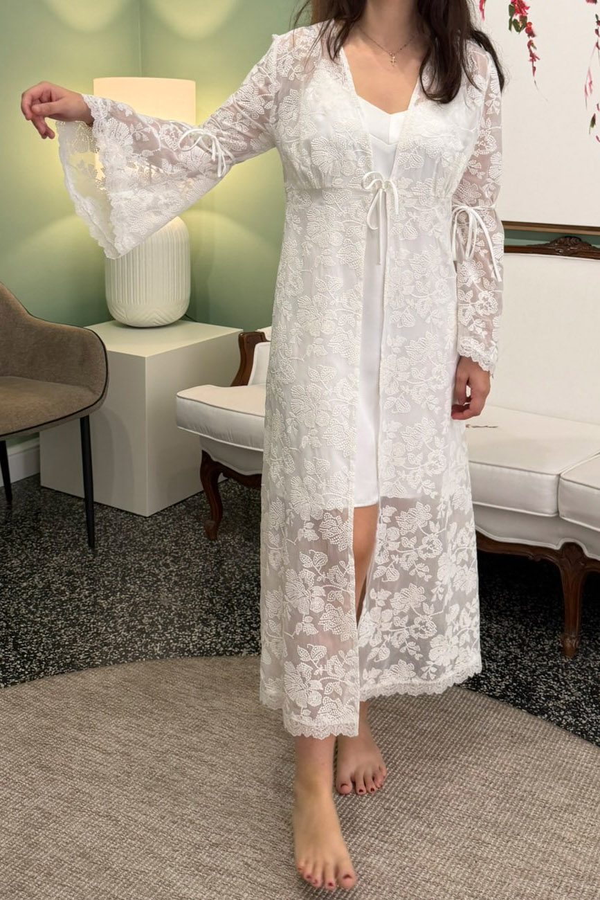 Aurora Sheer Bridal Robe