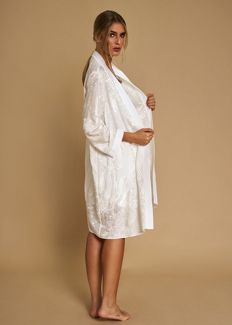 Manila bridal robe with sash