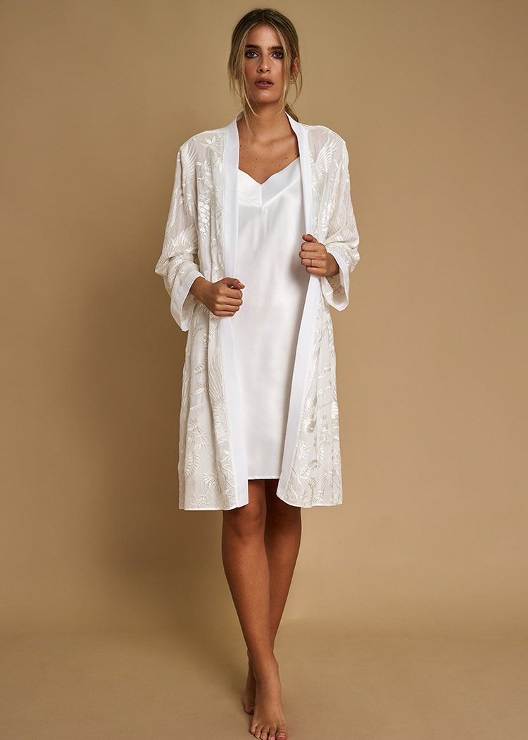 Embroidered Manila bridal robe