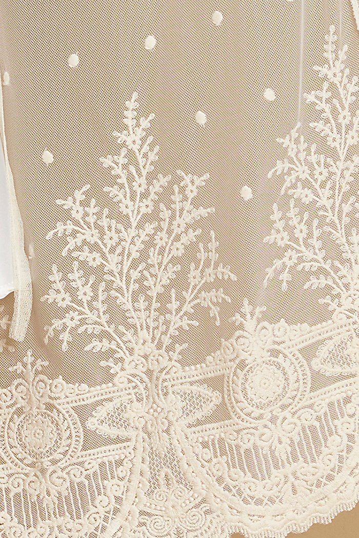 Embroidered plumeti tulle detail of the Celine bridal robe