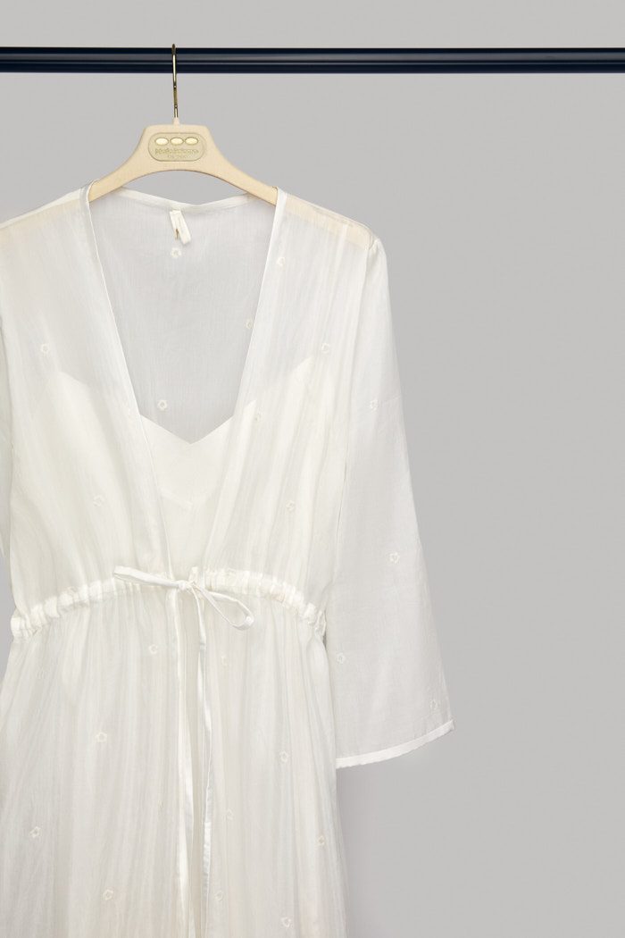 Soft, lustrous silk of the Paula bridal robe