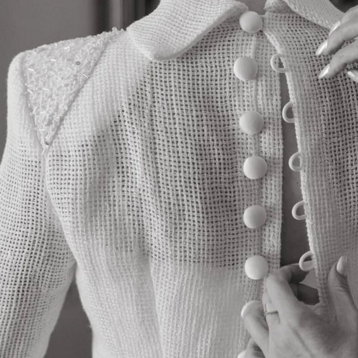 primera tendencia en vestidos de novia para 2025 tejidos rústicos comprar vestidos de novia para 2025 diseño exclusivo de María Palomo
